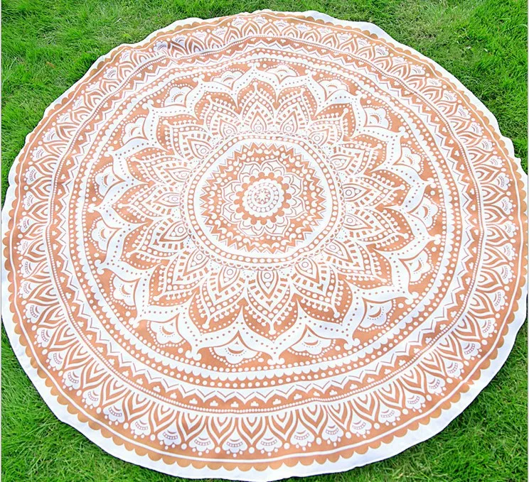 Круглый Пляжное Полотенце Мандала 150 см Пляж Плавать Полотенца Богемия Стиль