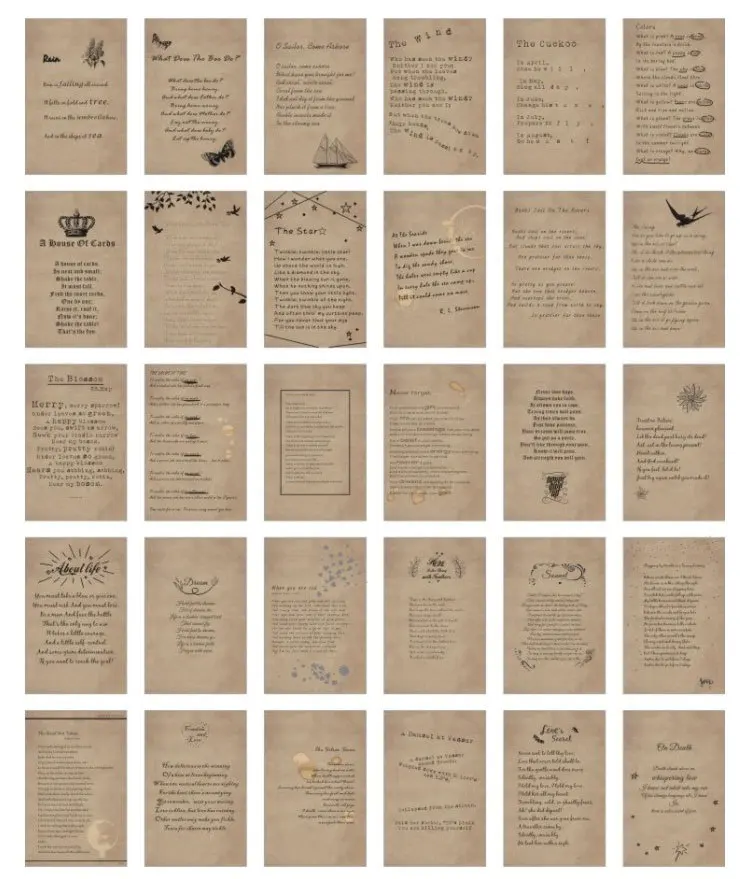 30 шт. ручная запись стильной открытки многоразовое использование в качестве