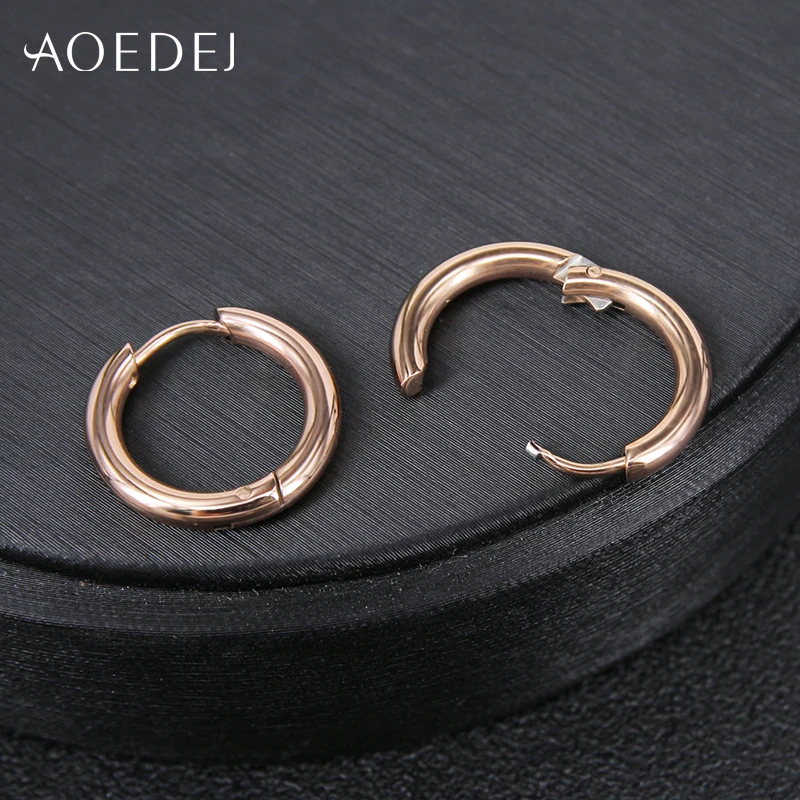 AOEDEJ корейские серьги кольца из нержавеющей стали 316L Huggie GD круглые для женщин и