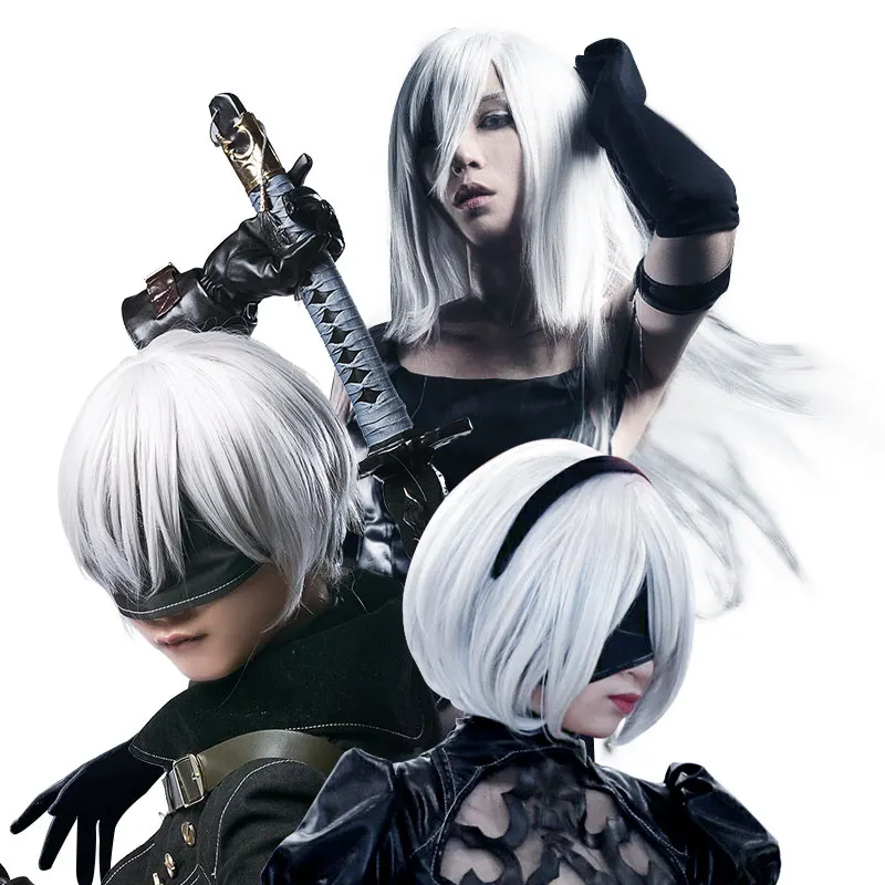 HSIU новый высококачественный парик YoRHa No.2 типа B 2BYoRH 2A 9S 2B для косплея NieR:Automata Costume