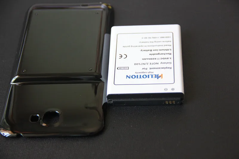 Дополнительная батарея Note 2 6200 мАч с черным чехлом для Samsung Galaxy II N7100 N719 сменные