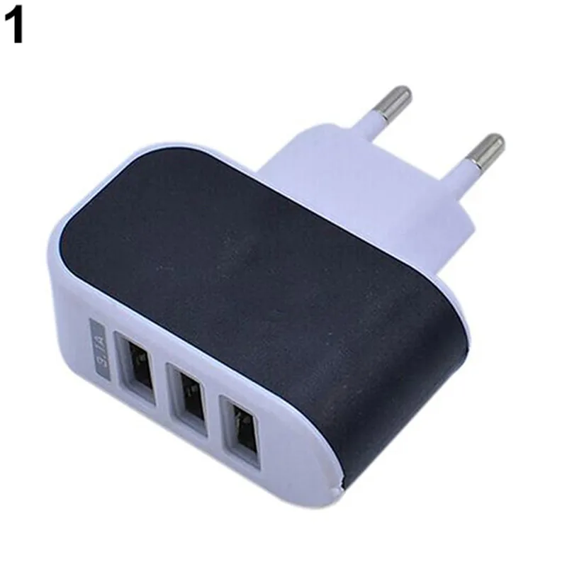 Штепсельная Вилка европейского стандарта 3.1A тройной USB порт настенный домашний дорожный адаптер переменного тока для зарядного устройства для iPhone iPad