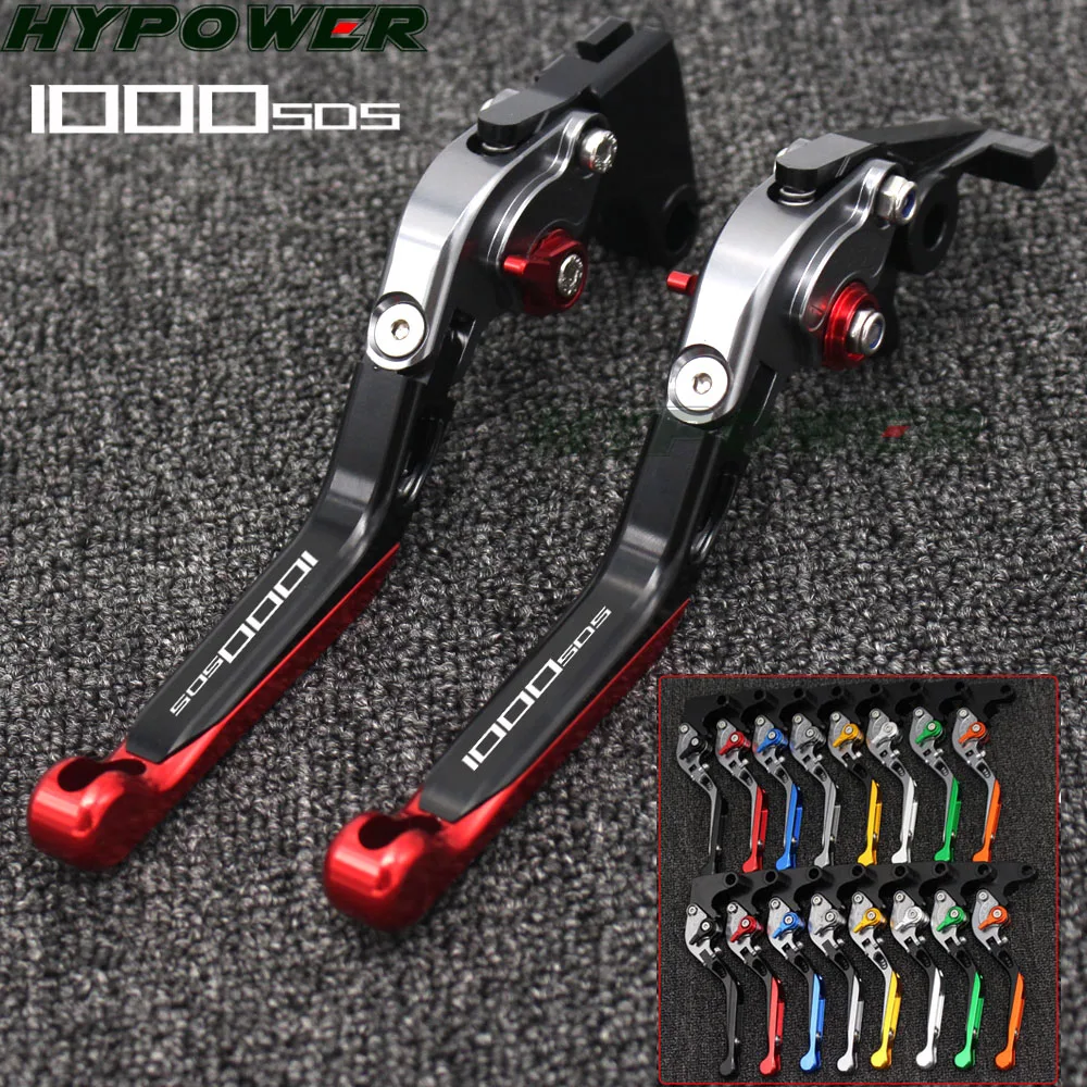 

CNC Adjustable Folding Extendable Motorbike Motorcycle Titanium&Blue Brake Clutch Levers For Ducati MTS 1000 SDS 2004-2006