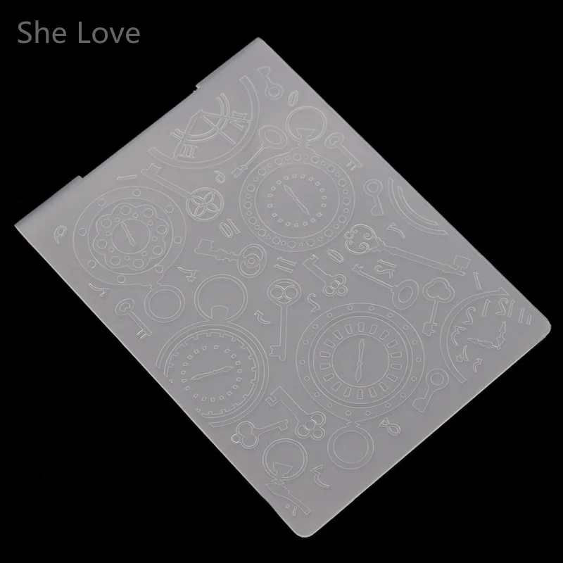 Chzimade пластиковая папка для тиснения скрапбукинга трафарет музыкальный ключ часы