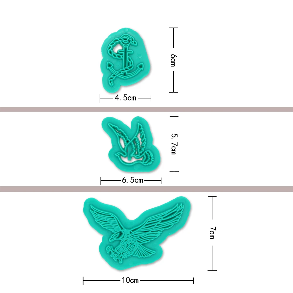 3 шт. резак для печенья с орлом пластиковый помадки сделай сам украшения