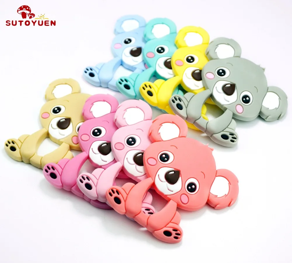 

SUTOYUEN 5pcs Silicone Koala Handmade DIY Baby Nursing Necklace Pendant Food Grade Teether Pram Toy Teething Accessories