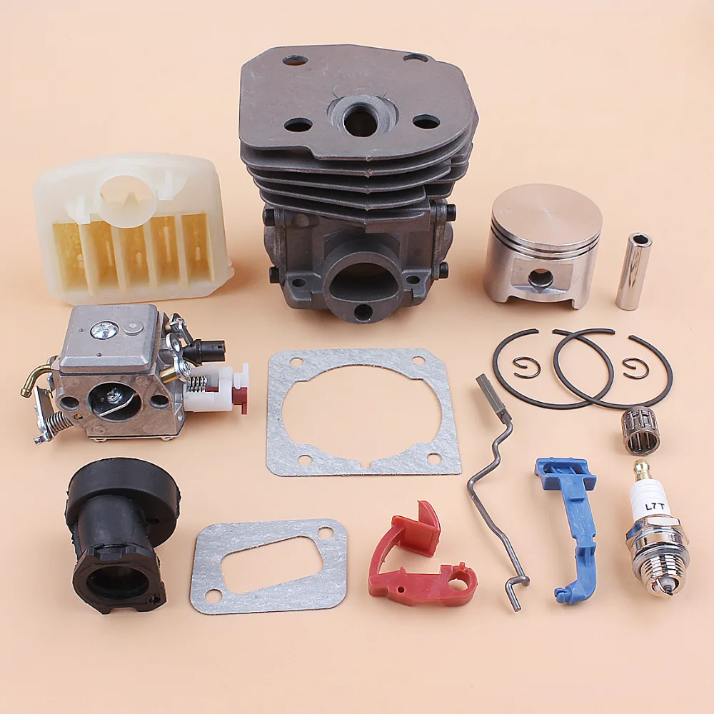 

45mm Cylinder Piston Carburetor Air Filter Kit For HUSQVARNA 353 351 350 346 346XP 345 340 Chainsaw and Intake Manifold Gasket