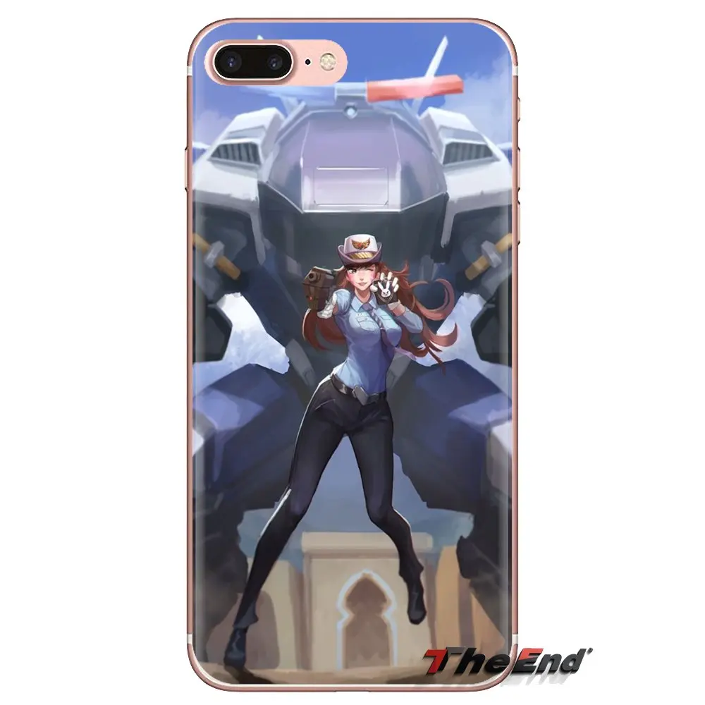 artwork Beanie bubblegum D.Va For Samsung Galaxy S3 S4 S5 Mini S6 S7 Edge S8 S9 S10 Plus Note 3 4 5 8 9 Transparent TPU Bag Case |