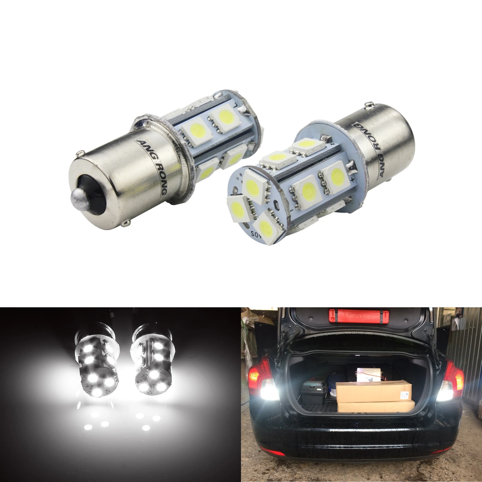 ANGRONG 2x13 SMD 1156 BA15S светодиодный супер белый задний стоп сигнал поворота лампы для