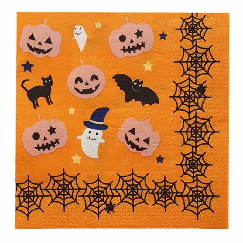 Салфетка из бумаги милая мультяшная Хэллоуин скелет тыква призраки летучие мыши