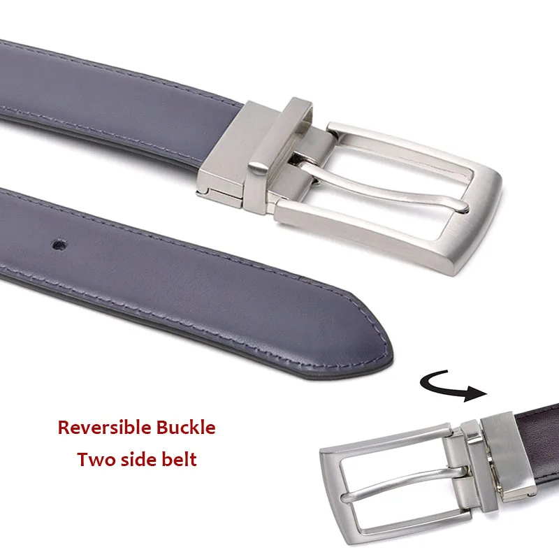 Ремень с реверсивной пряжкой мужской дизайнерский пояс из натуральной кожи