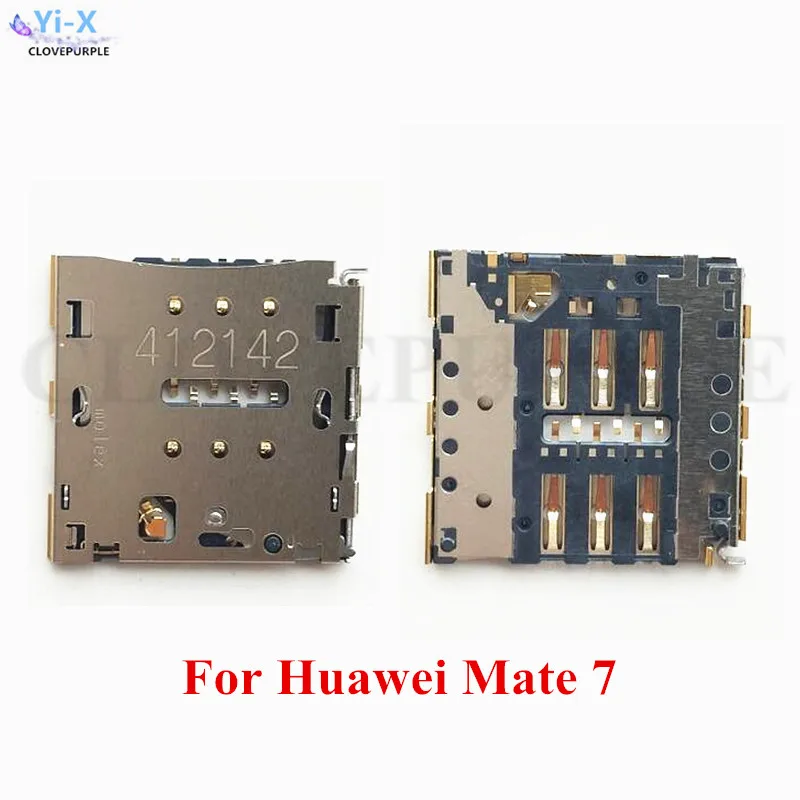 

Wholesale Price 50PCS/Lot SIM Card Reader Connector Holder Tray Slot Socket for Huawei Mate 7 Mate7 Replacement Parts
