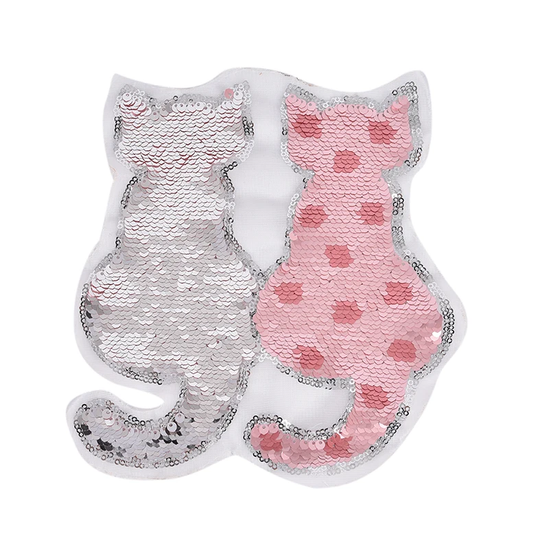 1PC Cute Cat Shape Reversible Change color Sequins Sew On Patch for clothes DIY Applique Bag Clothing Coat Jeans Craft | Дом и сад