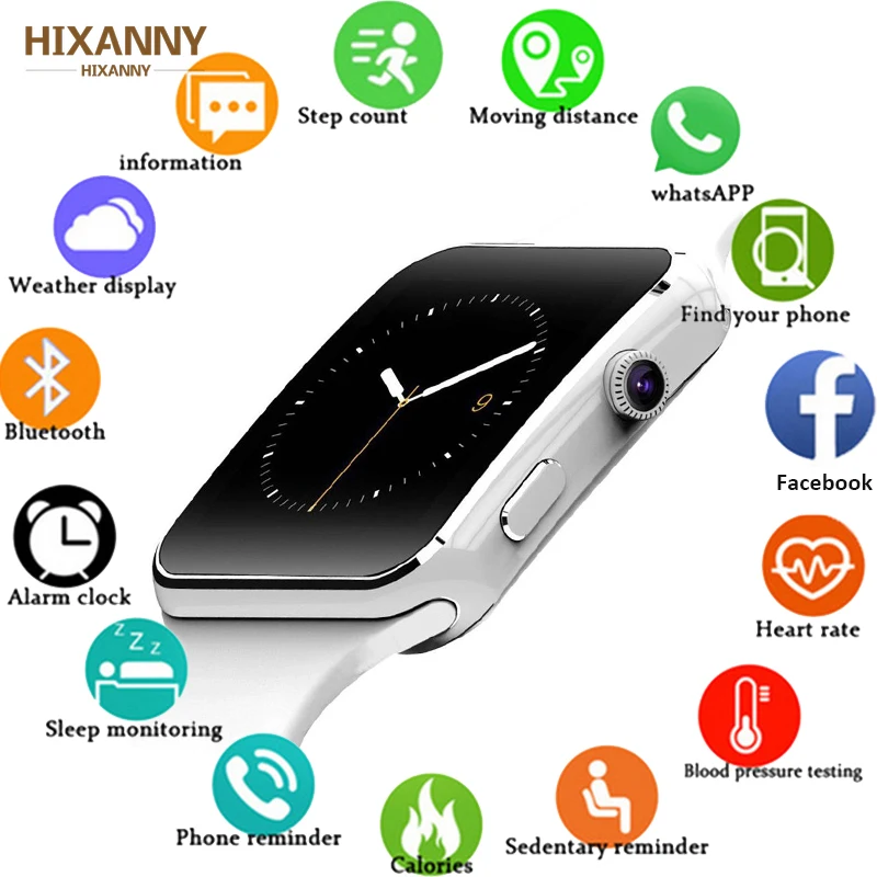Умные часы с камерой сенсорный экран поддержка SIM карты TF Bluetooth умные для iPhone XM