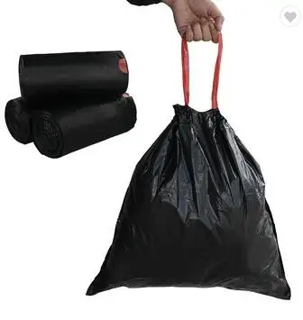 

Colored 55 gallon Hdpe roll garbage bags draw tapes