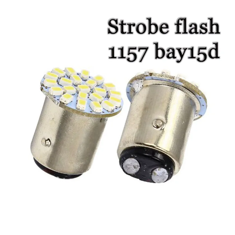 100 шт. 1157 BAY15D стробоскопическая вспышка Blink 22 SMD 1206 LED P21/5W 1156 BA15S фонари заднего хода