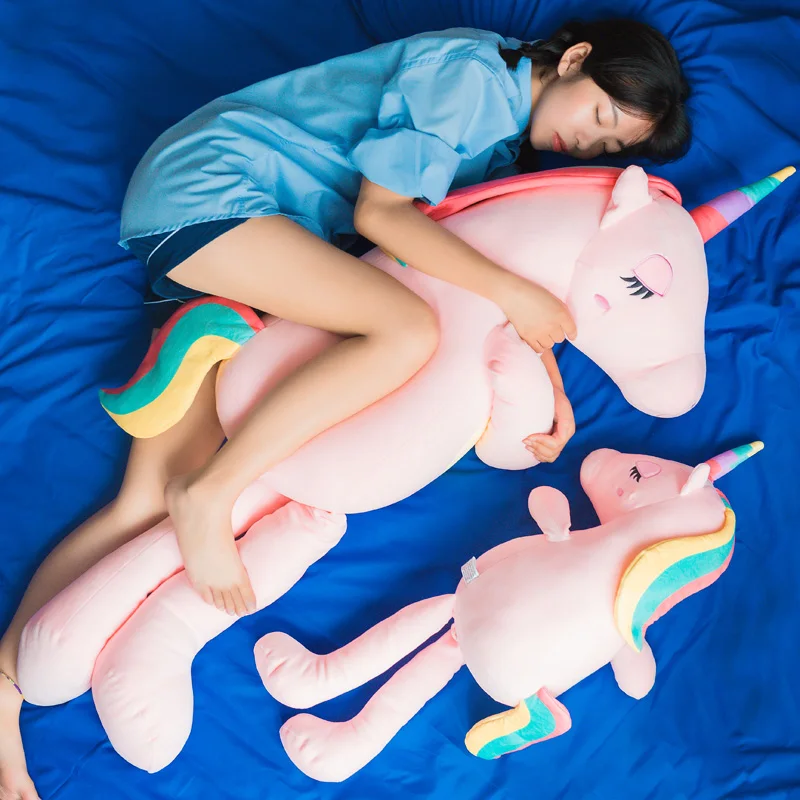 

Soft Rainbow Unicorn Plush Stuffed Toy Sleeping pillow Creative Down Cotton Unicorn Pillow, Kids Toys Christmas Gifts
