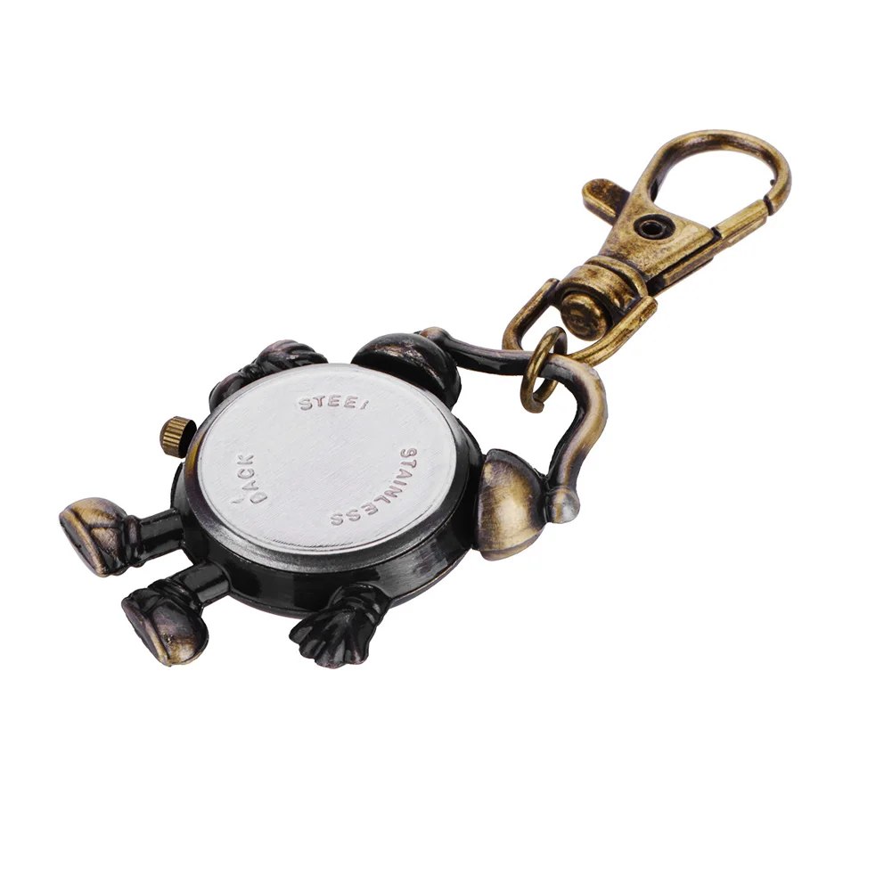 

New Fashionable Ladies Watch Vintage Robot Clock Quartz Watches Pocket Watch Key Ring Necklace Timer