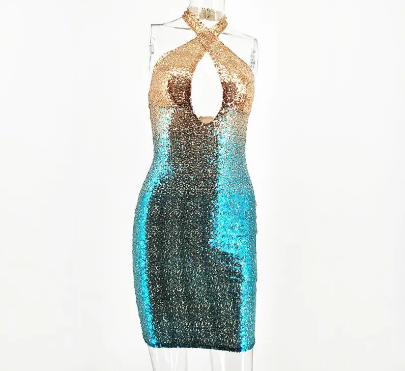 2017 шикарное летнее платье новинка без рукавов с блестками облегающие платья