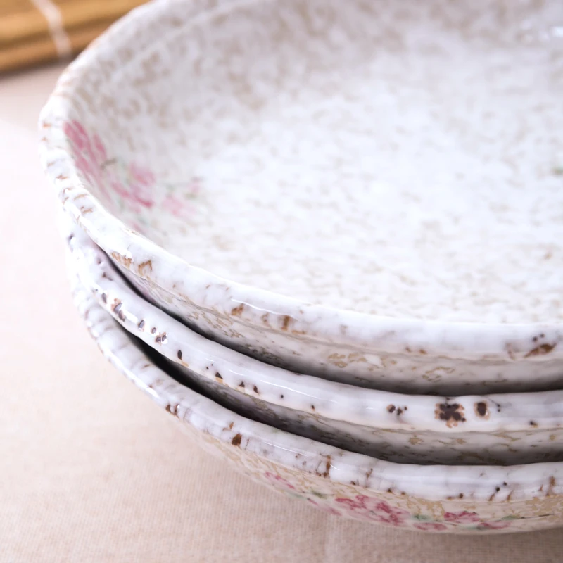 Керамическая миска с красной сливой ручной росписью в японском стиле фарфоровая