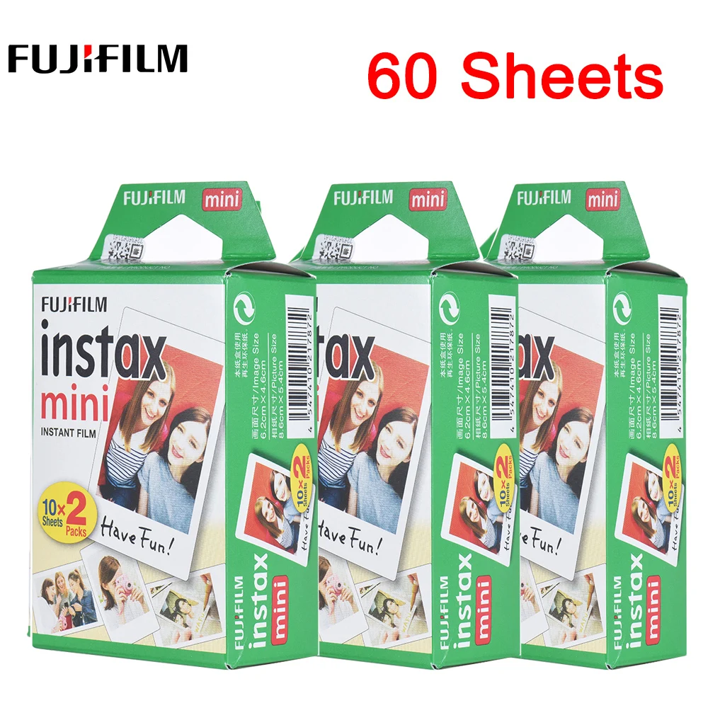 

60 Sheets/Lot Mini White Film Photo Paper for Fujifilm Instax Snapshot Album Print Camera Fujifilm Instax Mini 8/9/7s/ 25/ 90/9