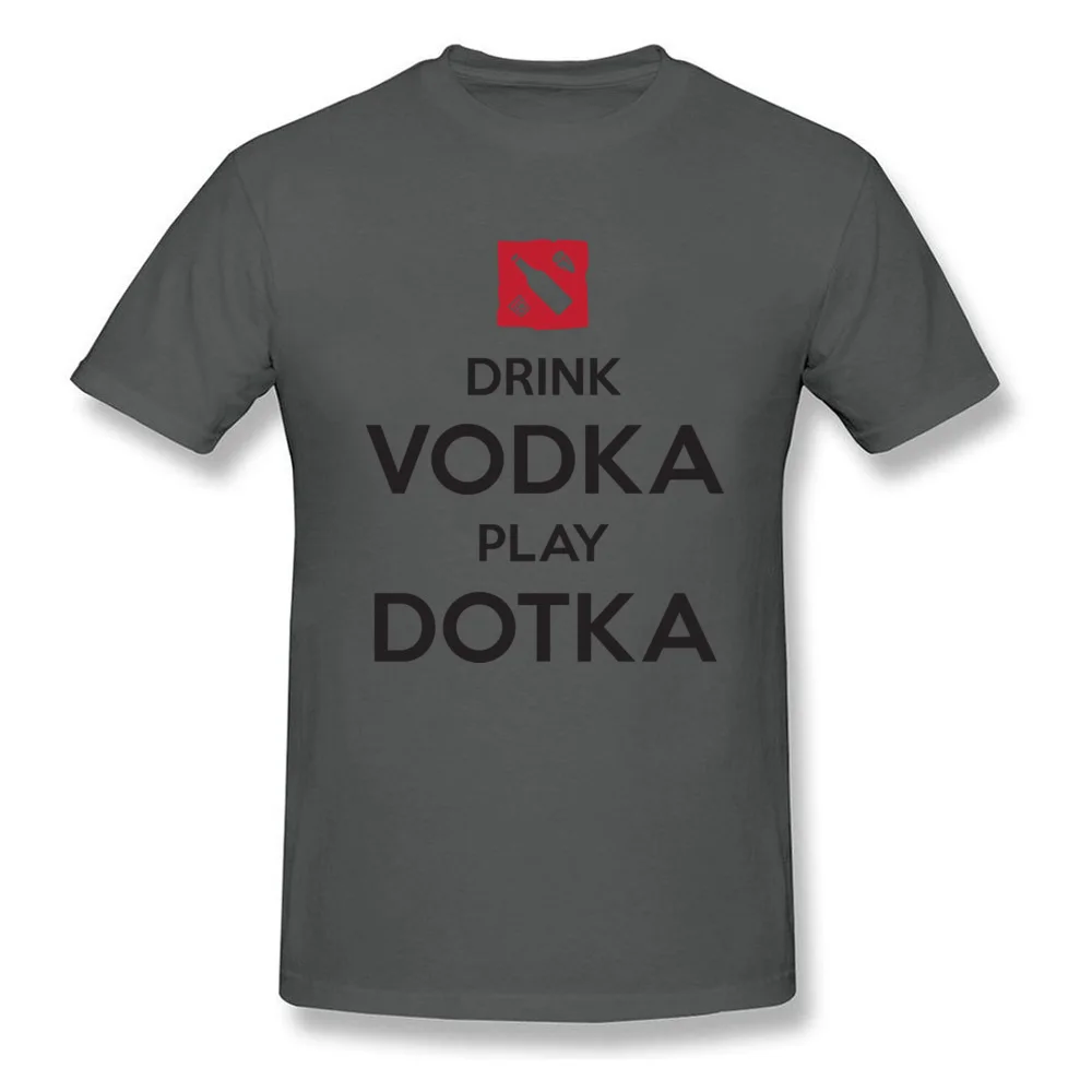 Мужская футболка с надписью Drink Vodka Play Dotka белая со смешной геймер хлопковая