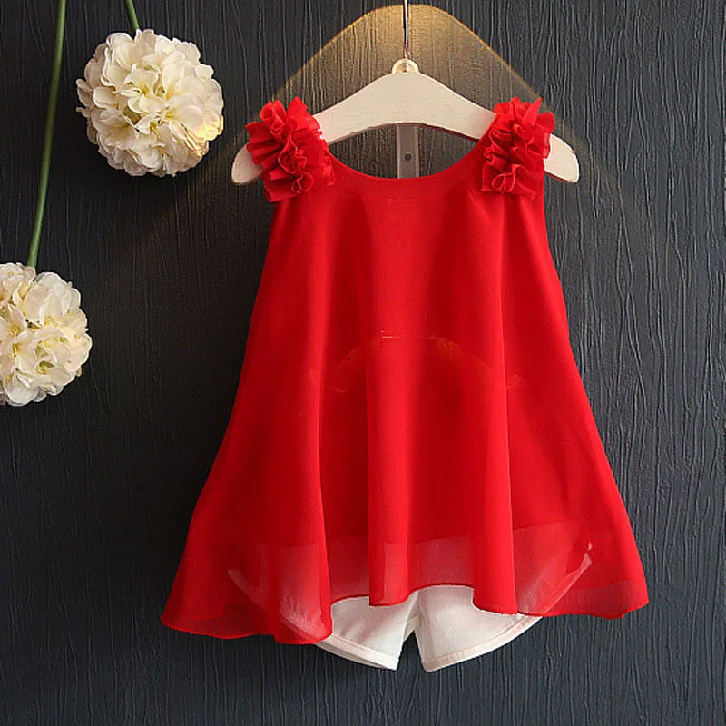 Рекламная акция милая Одежда для маленьких девочек комплект одежды с цветочным