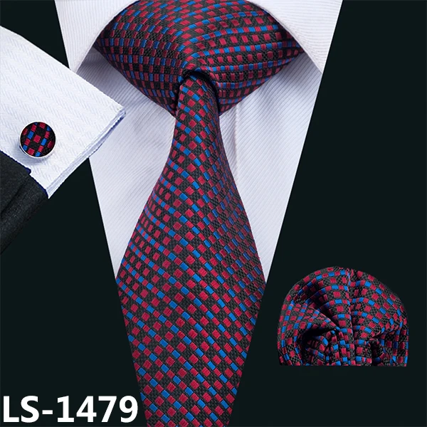 LS-236, мужской галстук, фиолетовый, однотонный, шелк, галстук, жаккардовый, плетеный платок, запонки, Barry.Wang, галстук для мужчин, вечерние, свадебные, деловые - Цвет: LS-1479