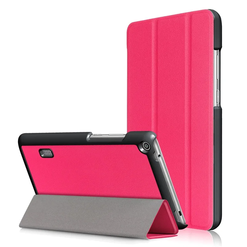 rose Умный чехол из искусственной кожи для huawei MediaPad T3 7,0 BG2-W09, чехол для планшета Honor Play Pad 2 7,0, чехол для планшета+ пленка+ ручка - Цвет: rose