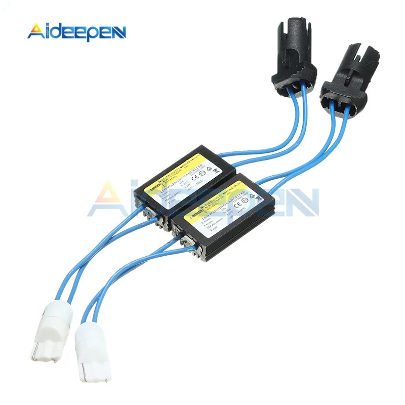 2 шт. AC/DC 12V светодиодный Предупреждение декодер компенсатора 501 T10 W5W огни