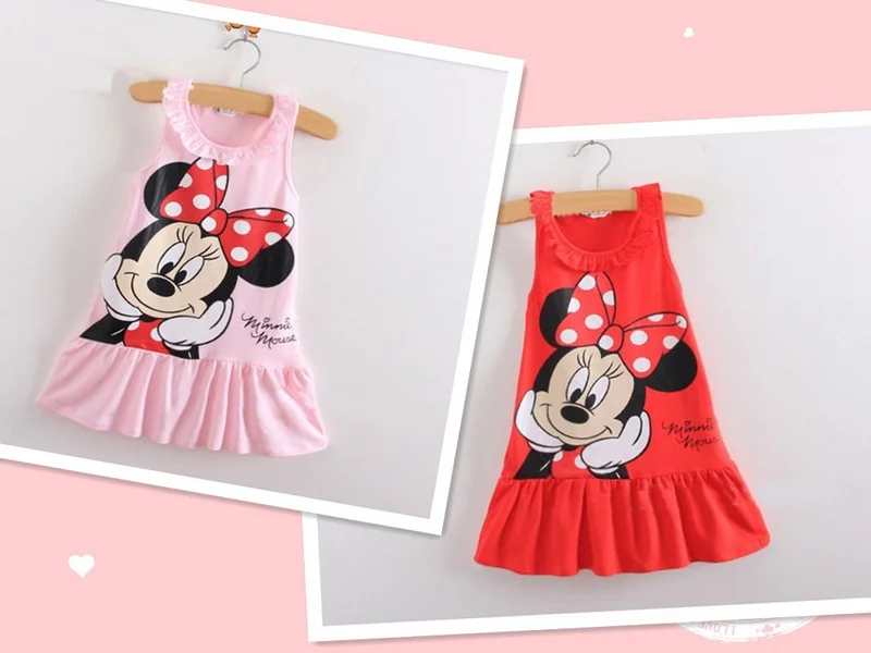 Платье с Минни для маленьких девочек рождественское платье детская одежда