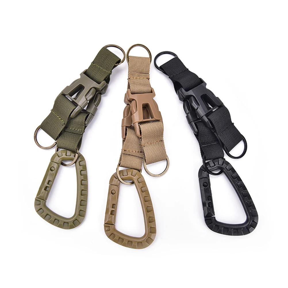 

EDC Climb Carabiner Belt Backpack Hanger Camp Outdoor military Nylon Webbing Buckle Hook Water Bottle Holder Clip