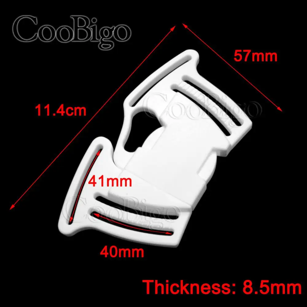 40mm Webbing White 5 шт. 1-1/" 1-1/2" пластик 4 пути мульти-боковые регулировочные пряжки Открытый Кемпинг Регулируемый для тактического рюкзака тканая тесьма запчасти - Цвет: 40mm Webbing White