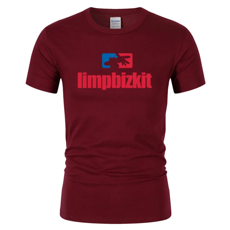 Мужская хлопковая футболка с круглым вырезом коротким рукавом|rock band|men t-shirtlimp bizkit