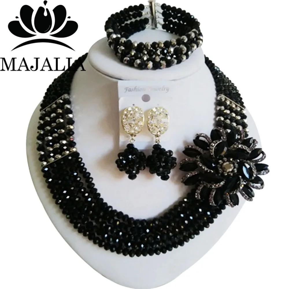 Модный комплект украшений в африканском стиле черный нигерийский Свадебный