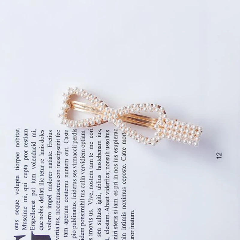 Заколки для волос с бантиком и жемчугом в виде Банни трендовые заколки японском