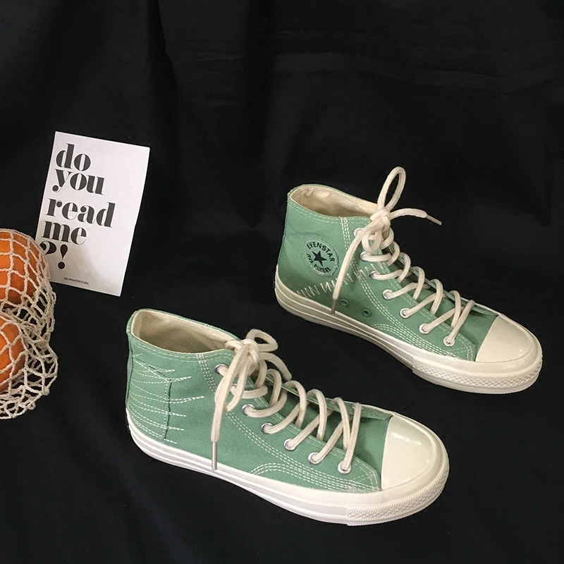 Демисезонные дышащие кроссовки унисекс женские парусиновые туфли зеленого