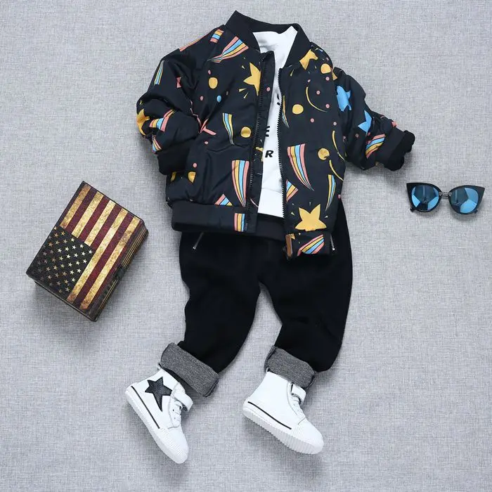 Новая детская куртка со звездами на осень и зиму ветровка утепленное хлопковое