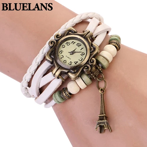 Женские винтажные кварцевые наручные часы с изображением Эйфелевой башни