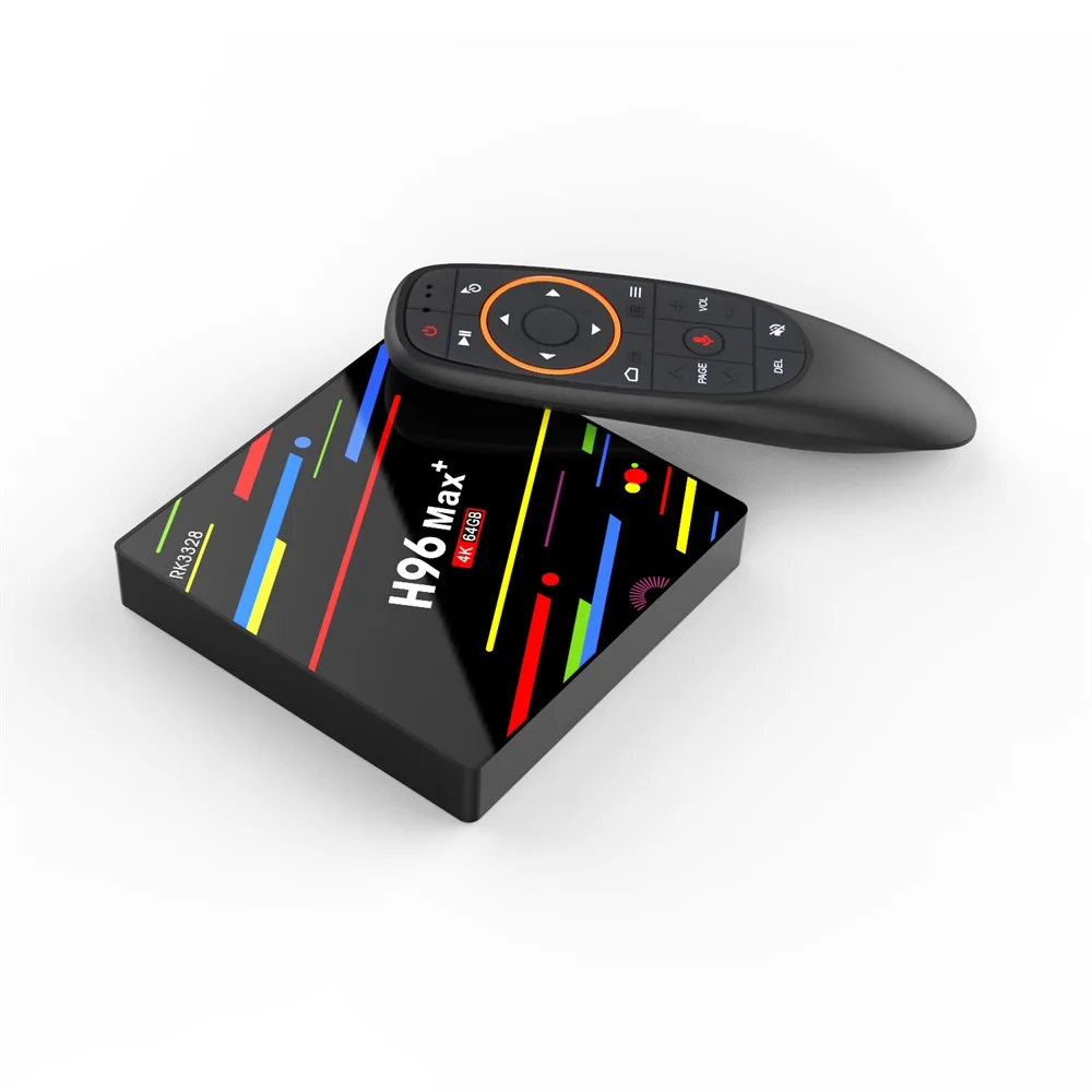 H96 MAX + Google Голосовое управление Smart TV BOX Android 8 1 Rockchip RK3328 4 Гб 64 потоковая передача Play