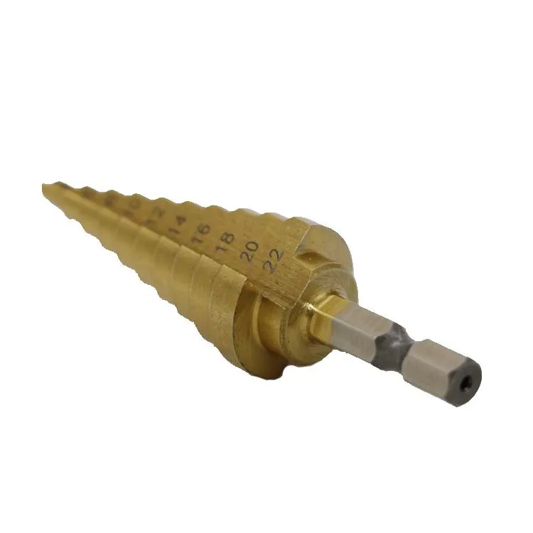 PROSTORMER Hex Titanium Step Drill Bit Cone 4-22MM Hole Cutter HSS For Sheet Metalworking Wood Drilling High Quality | Инструменты