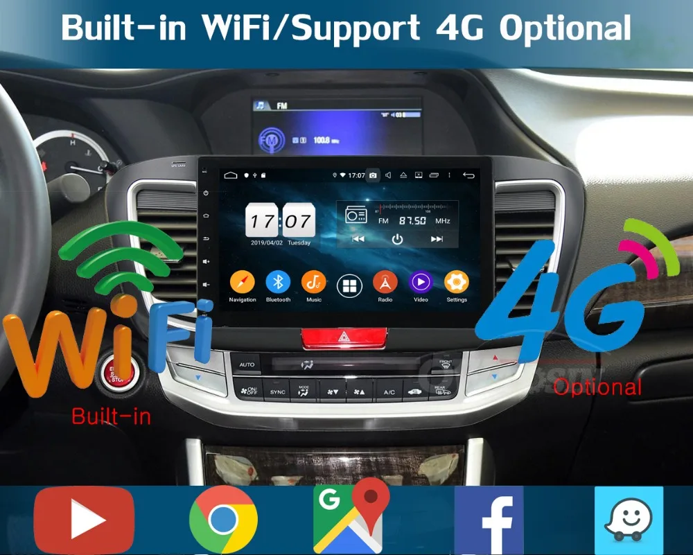 Ips Android 9,0 8 ядерный 4 Гб ram+ 64 ГБ rom Автомобильный DVD радио плеер gps для Honda Accord 9 низкий уровень DSP CarPlay Parrot BT
