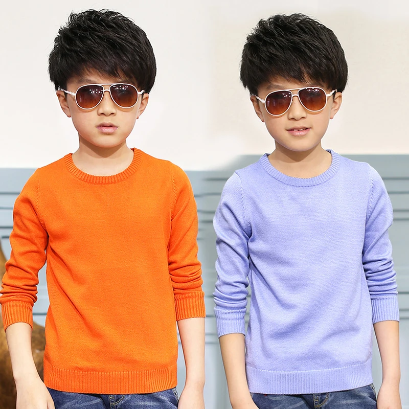 Весна 2020 детская одежда свитер для мальчиков однотонная повседневная рубашка с