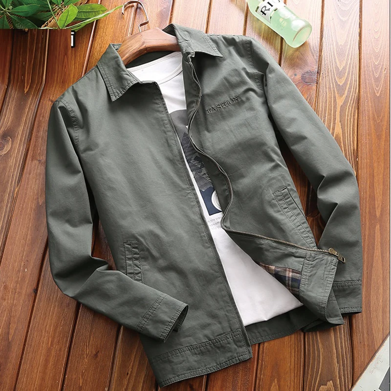 

2018Fashion Men clothing casual jacket embroidery zipper comfortable blouse outfit long sleeve outwear spring autumn thin jacket