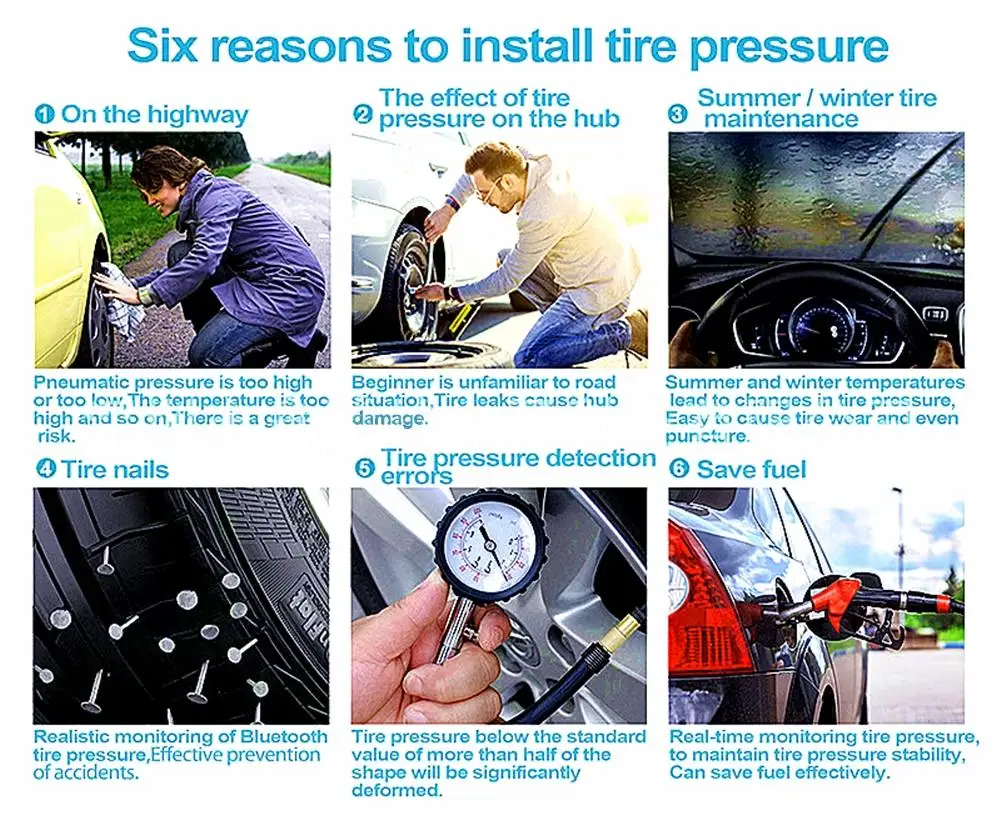 BEESCLOVER Автомобильный Bluetooth 4 0 TPMS Android IOS система контроля давления в шинах
