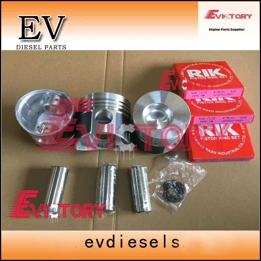 

For Mitsubishi K3E engine rebuild kit K3E piston + piston ring and compelete gasket kit
