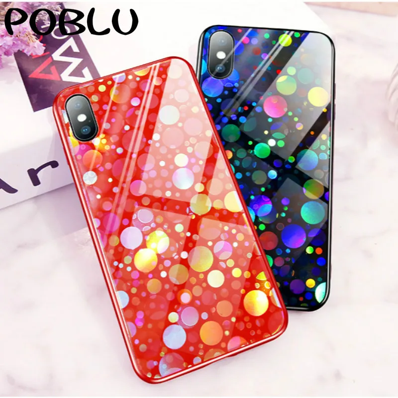 POBLU девушка Gillter красочные пузыри чехол для телефона с закаленным стеклом Huawei p20