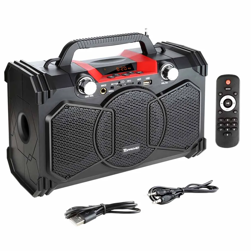 black speaker TOPROAD 30 Вт Bluetooth динамик портативный беспроводной сабвуфер тяжелый бас динамик s Soundbox Поддержка дистанционного управления FM микрофон TF AUX USB - Цвет: black speaker