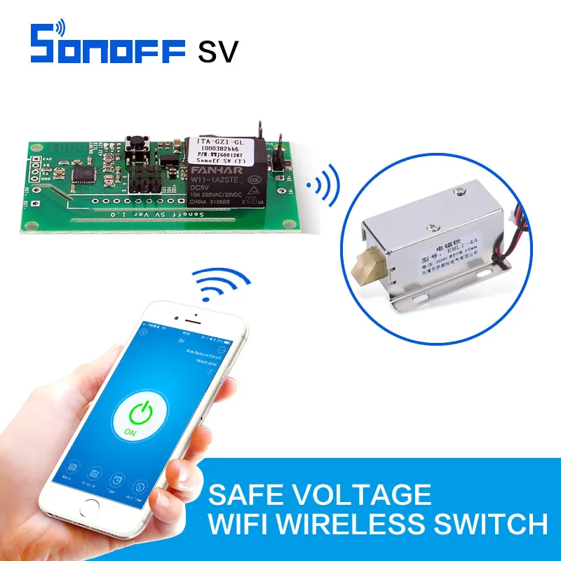 Sonoff SV безопасный Напряжение Wi Fi Беспроводной модуль коммутатора Поддержка