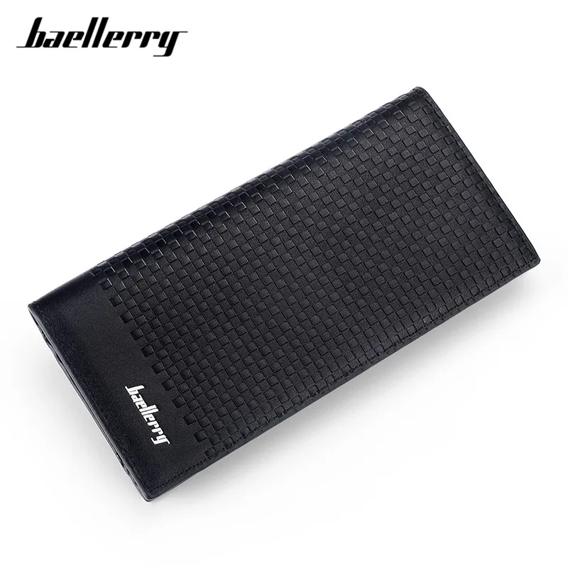 Baellerry новый дизайнер плед Мода Мужской Длинный кошелек большой Ёмкость Для